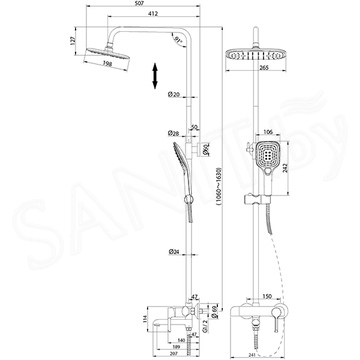 Душевая стойка Grossman Alba 500.K35.06.100/000