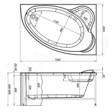 Акриловая ванна Aquanet Mayorca