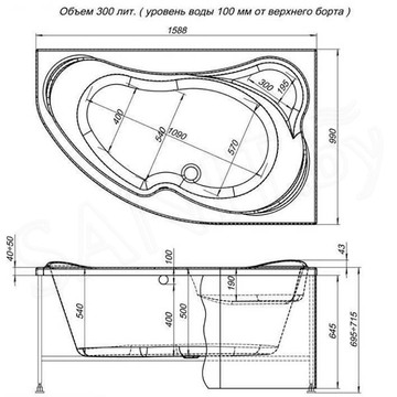 Акриловая ванна Aquanet Capri