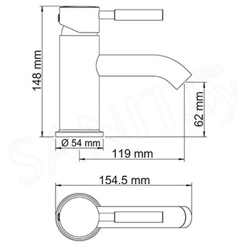 Смеситель для умывальника WasserKraft Main 4105