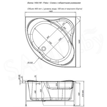 Акриловая ванна Aquanet Palau