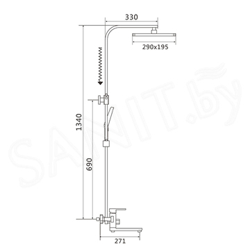 Душевая стойка Shevanik S7036T