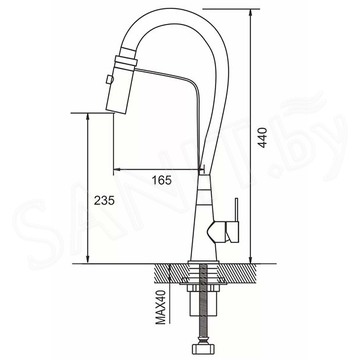 Смеситель для кухонной мойки Shevanik S943C-1