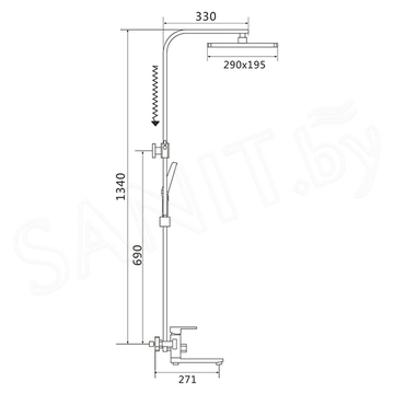 Душевая стойка Shevanik S7036H