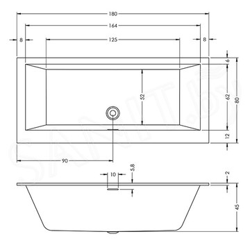 Акриловая ванна Riho Rethink Cubic