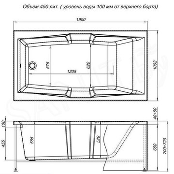 Акриловая ванна Aquanet Vega