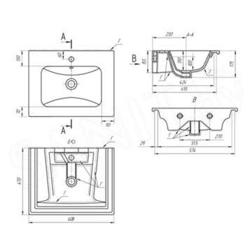 Тумба под умывальник Caprigo Modo Quarta 60 35711-SF019 / 80 35713-SF019 / 100 35715-SF019