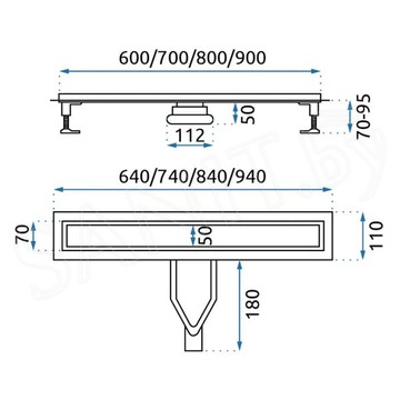 Душевой трап Rea Neox Superflow Nickel Matt двусторонний 60 / 70 / 80 / 90