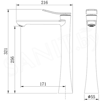 Смеситель для умывальника Grossman Advans 520.K35.09.210 / 520.K35.09.420