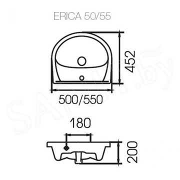 Умывальник Cersanit Erica 50 / 55