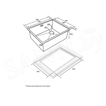 Кухонная мойка Paulmark Next-Skew 54 Uni PM885444-BG / Next-Skew 580 PM885844-BG / Next-Skew 74 Uni PM887444-BG