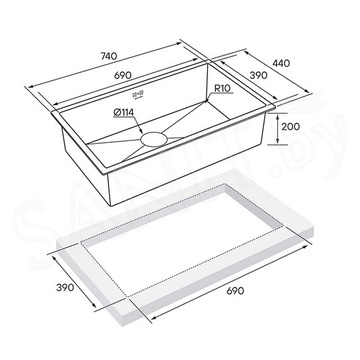 Кухонная мойка Paulmark Gerberg 74 Uni PM257444-BG