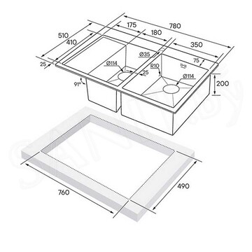 Кухонная мойка Paulmark Kroner PM227851-BSL / PM227851-BSR