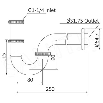 Сифон для умывальника Timo 961/00L