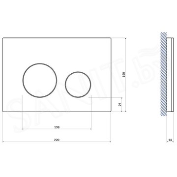 Инсталляция для унитаза Cersanit Vector S-IN-MZ-VECTOR с кнопкой Twins 64117 стекло