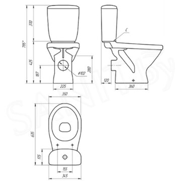 Напольный унитаз Cersanit Melar 031 3/6 DPL EO / 64234