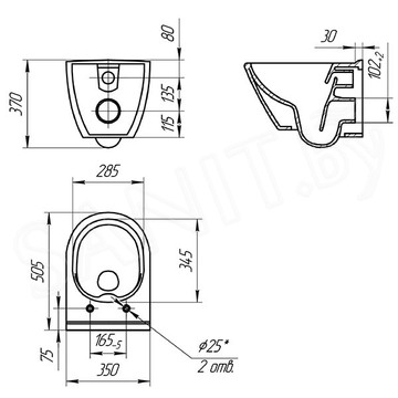 Подвесной унитаз Cersanit City Smart / 64822