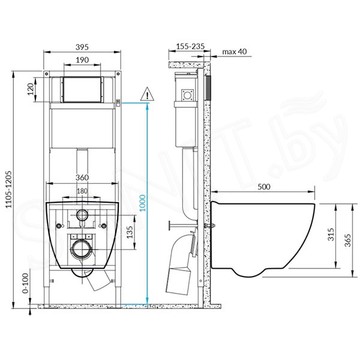 Комплект инсталляции Cersanit Link Pro с унитазом Brasko Smart CO DPL EO / 64916