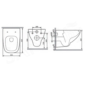 Комплект инсталляции Cersanit Vector с кнопкой Twins 63534 и унитазом AM.PM X-Joy C851701SC