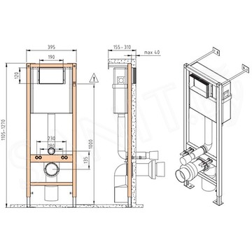 Комплект инсталляции Cersanit Vector с унитазом City Smart CO DPL EO Slim / 64917