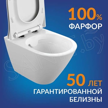 Комплект инсталляции Cersanit Link Pro с кнопкой Twins хром глянцевый и унитазом City Smart CO DPL EO slim / 68306