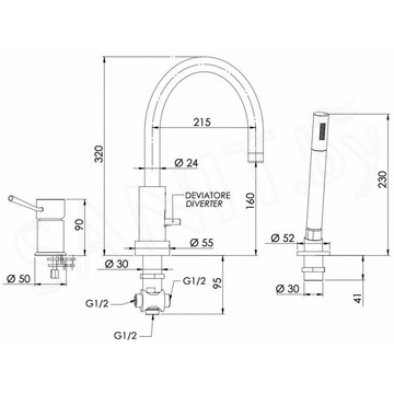 Смеситель на борт ванны Remer Minimal N07BO