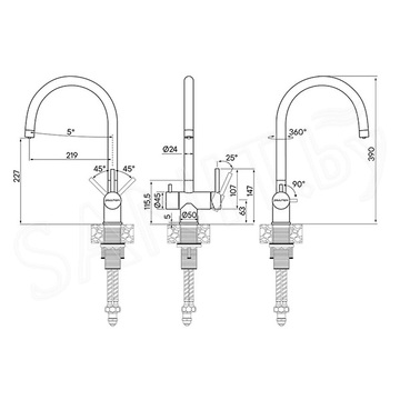 Смеситель для кухонной мойки Paulmark Heller He213218-401(AN) / He213218-418(BLM) с подключением к фильтру воды