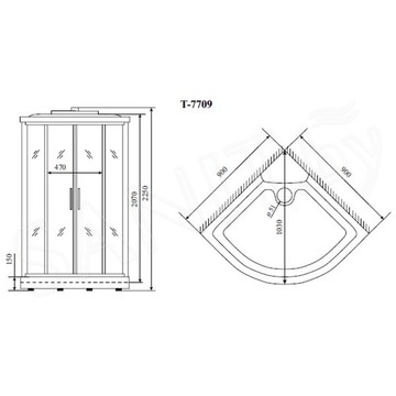 Душевая кабина Timo Lux T-7709 New