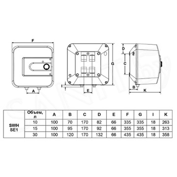 Накопительный водонагреватель Timberk SWH SE1 10 VO / SWH SE1 15 VO / SWH SE1 30 VO