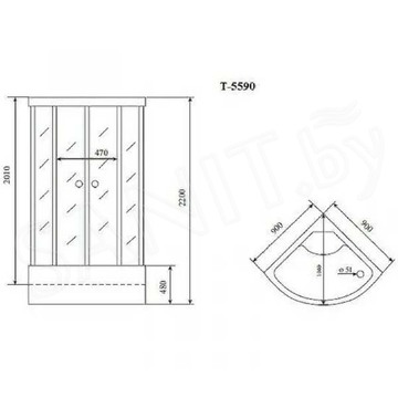 Душевая кабина Timo Standart T-5590 Г/М с гидромассажем