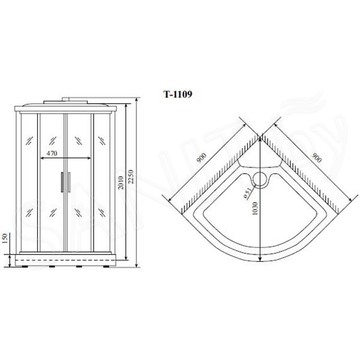 Душевая кабина Timo Standart T-6601 / T-6609 Silver Fabric