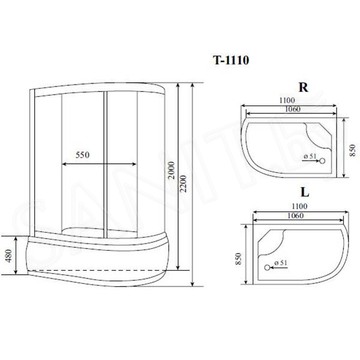 Душевая кабина Timo Standart T-6610 Silver