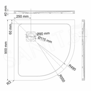 Душевой поддон Wasserkraft Neime 19T01