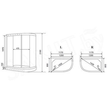 Душевая кабина Timo eco TE-0702 Р