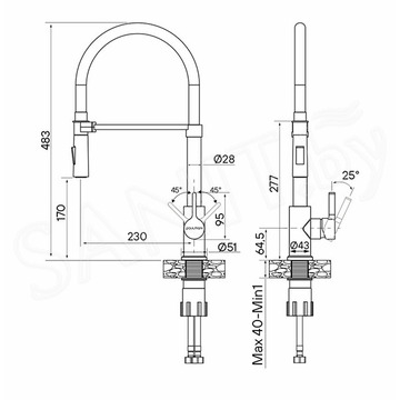 Смеситель для кухонной мойки Paulmark Halt Ha214021-G / Ha214021-BG