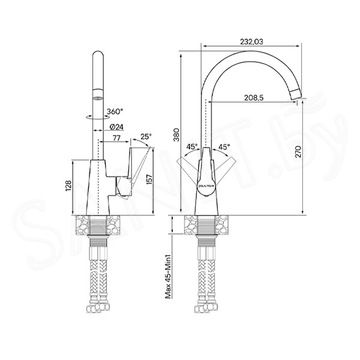 Смеситель для кухонной мойки Paulmark Holstein Ho212065-NI(BS) / Ho212065-CR