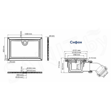 Душевой поддон Wasserkraft Salm 27T06 / 27T07