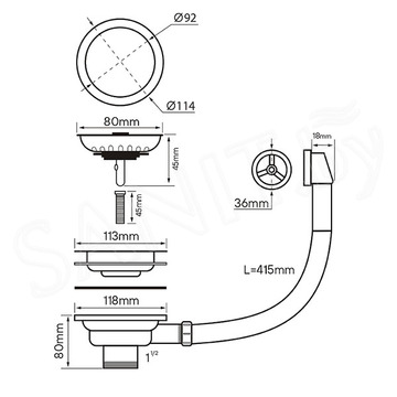 Сифон для мойки Paulmark PM6022-BG