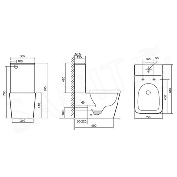 Напольный унитаз Abber Rechteck AC1210TMB