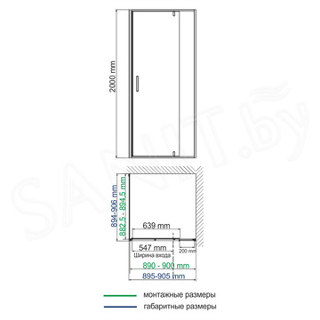 Душевая стенка WasserKraft Aisch 55P03-RP90 / 55P10-RP100 / 55P06-RP80 боковая