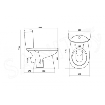 Напольный унитаз Santek Анимо 1WH110032