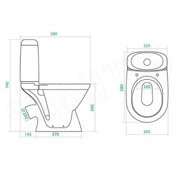 Напольный унитаз Santek Римини 1WH111758