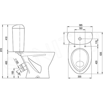 Напольный унитаз Santeri Версия 1P4015S0100BF