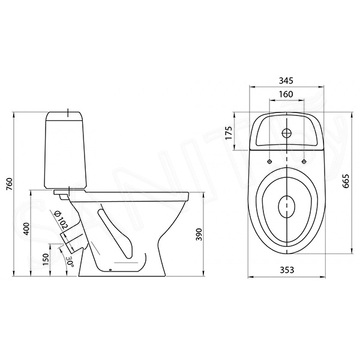 Напольный унитаз Santeri Прайм 1P2054S0000BF