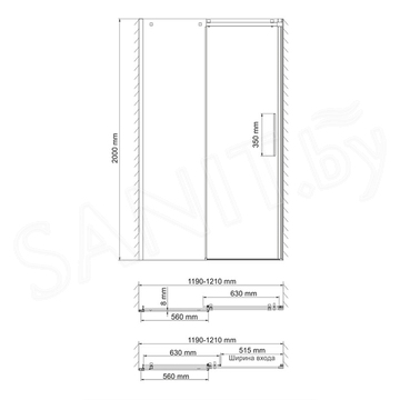 Душевая дверь Wasserkraft Alme 15R05 / 15R30 / 15R31