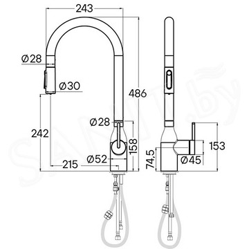 Смеситель для кухонной мойки Paulmark Universal Un213880-BG с подключением к фильтру воды