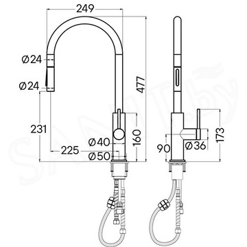 Смеситель для кухонной мойки Paulmark Senso Se215180-AN