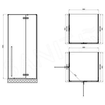 Душевой уголок Abber Eins AG06099B