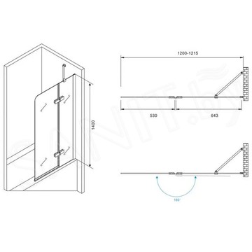 Душевая шторка на ванну Abber Ewiges Wasser AG51120