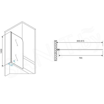 Душевая шторка на ванну Abber Ewiges Wasser AG52080 / AG52100